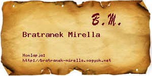 Bratranek Mirella névjegykártya